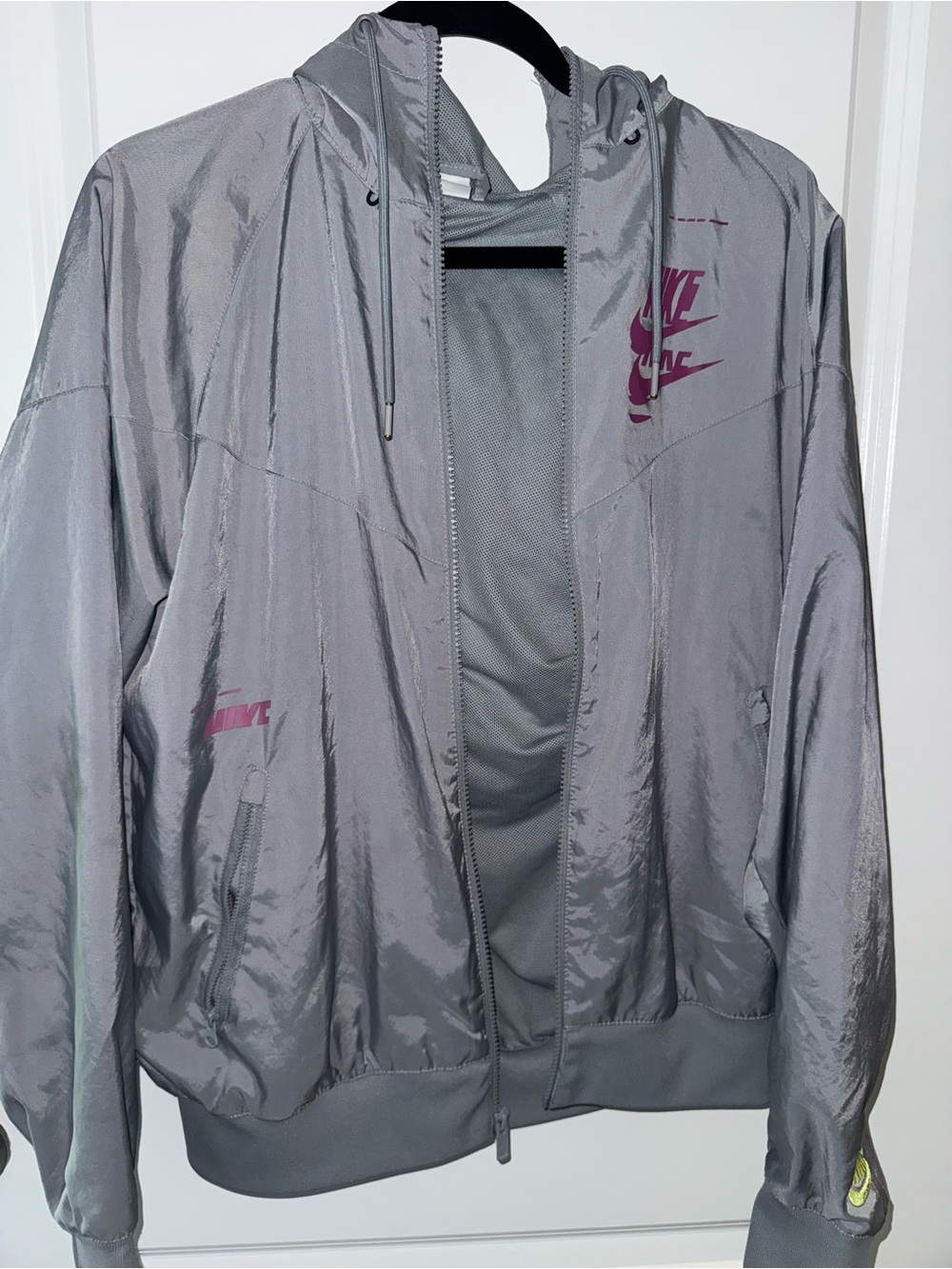 Nike Gray Hooded Windbreaker with Maroon Logos